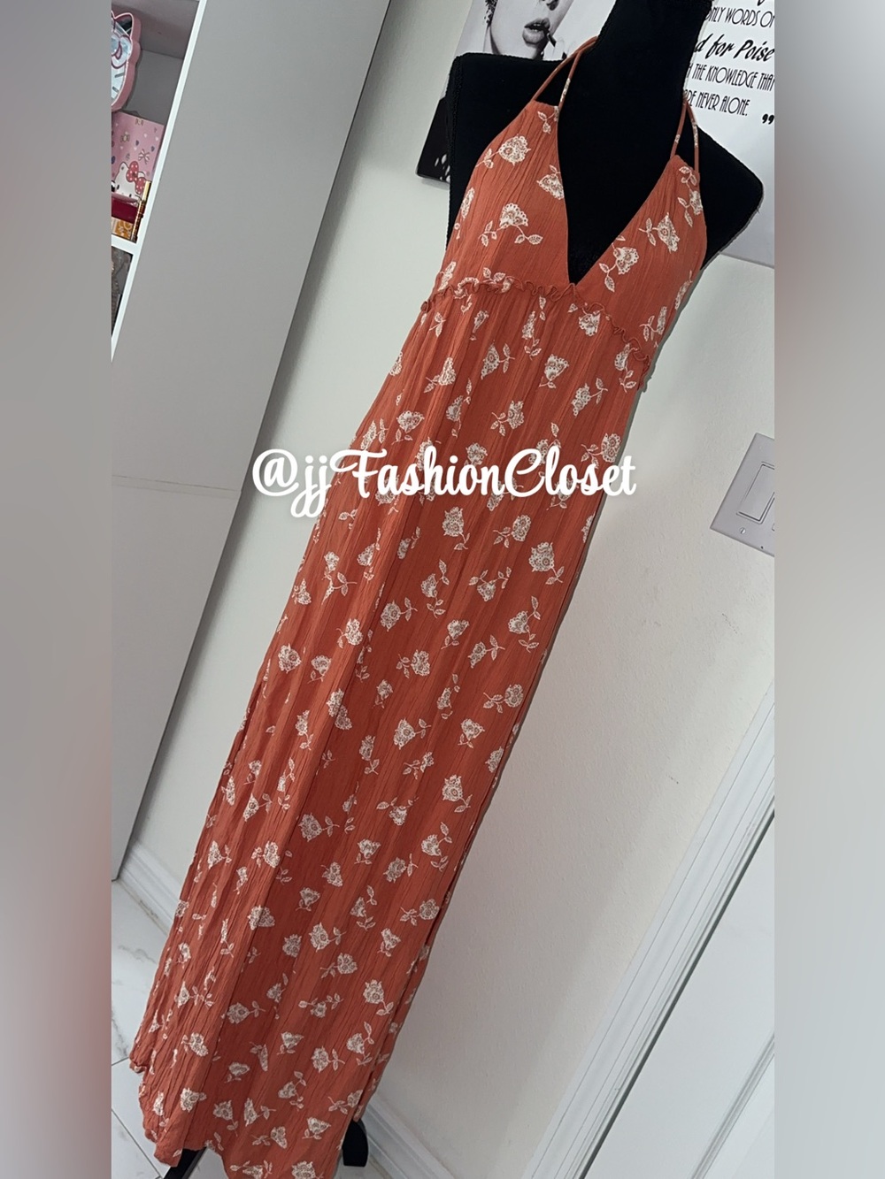 O'Neill Rust Orange Floral Maxi Dress